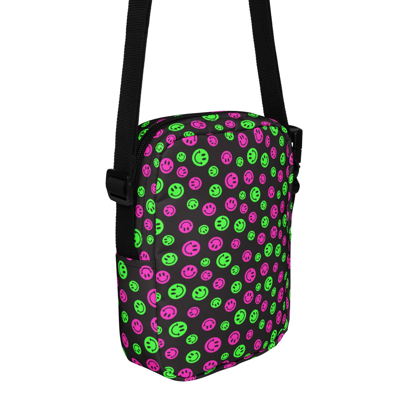 Pink & Green Smiles Crossbody Bag