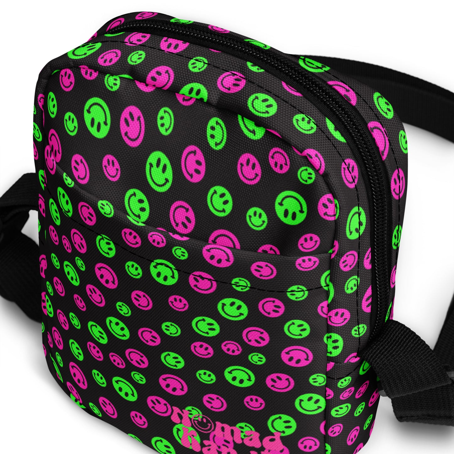 Pink & Green Smiles Crossbody Bag