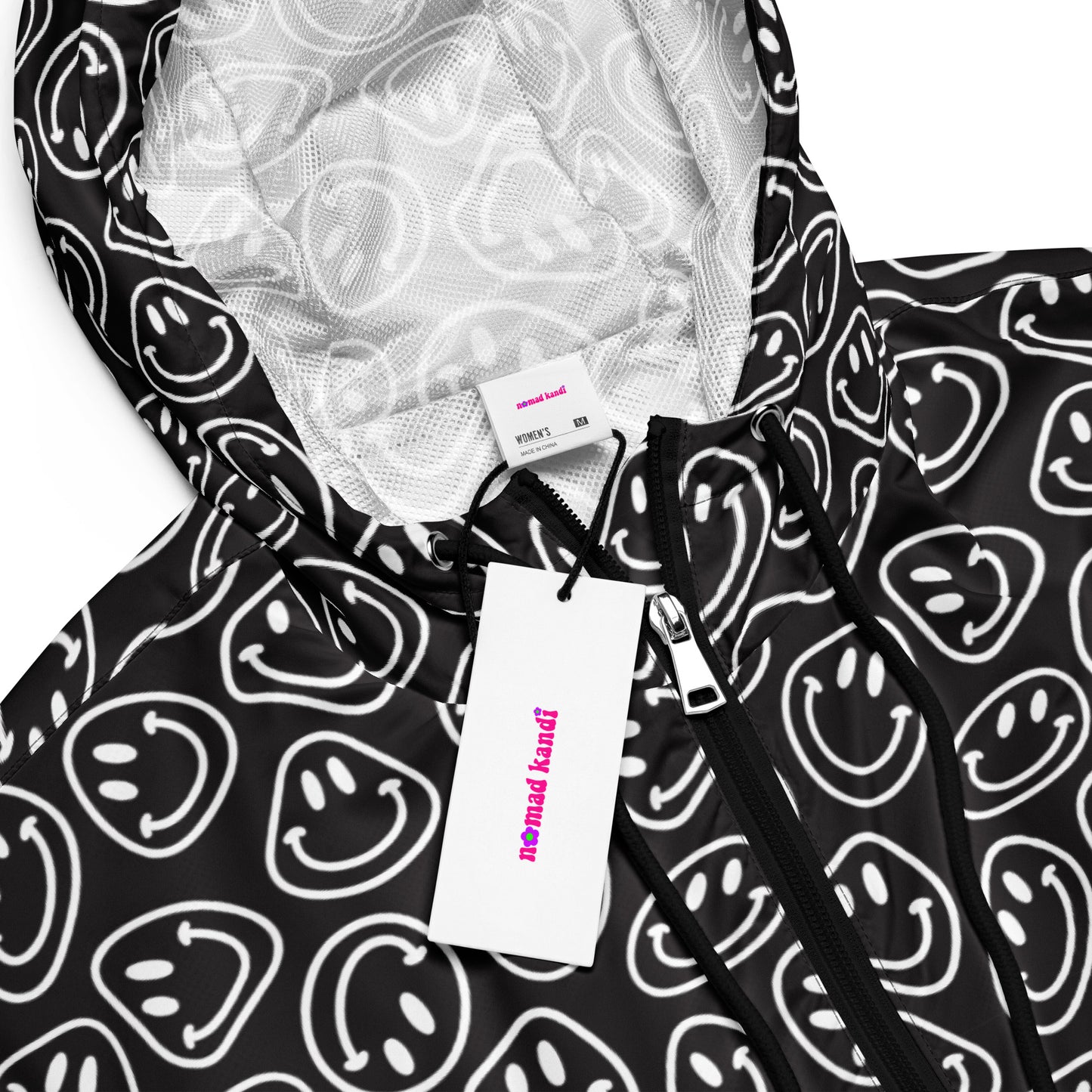 B&W Smiles Cropped Windbreaker