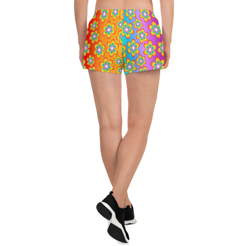 Rainbow Bloom Women’s Athletic Shorts