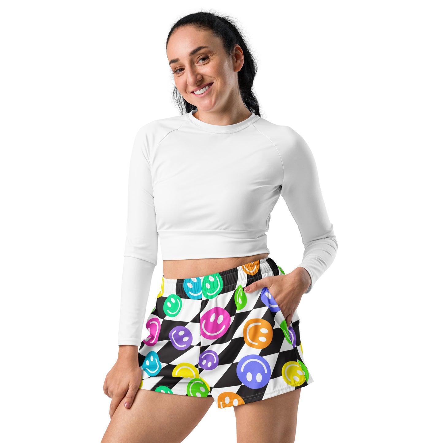 Happy Trippy Women’s Athletic Shorts