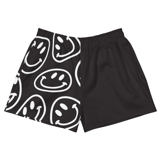 B&W Smiles Split Women’s Athletic Shorts