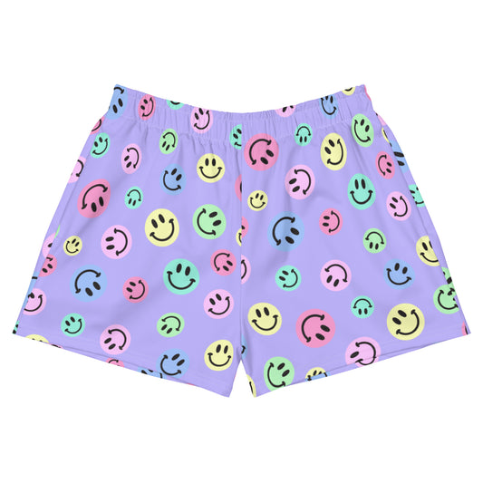 Purple Smile Pastel Women’s Athletic Shorts