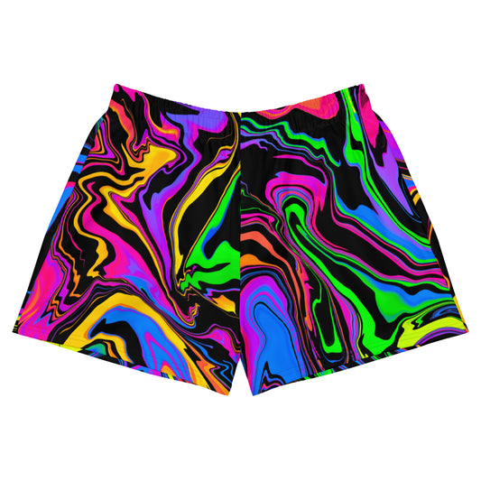 Dark Rainbow Swirl Women’s Athletic Shorts