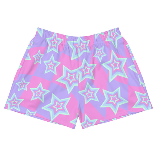 Pastel Stars Women’s Athletic Shorts