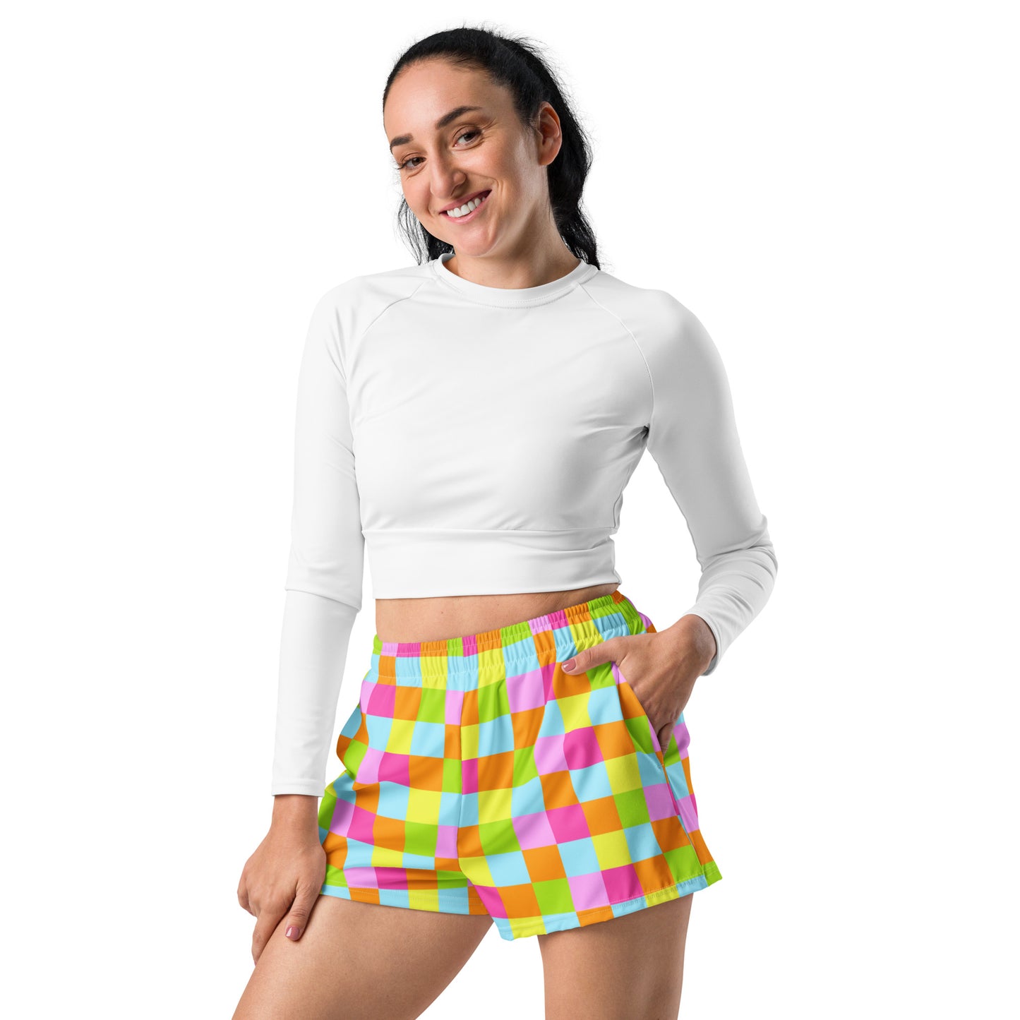 Vibrancy Checkered Women’s Athletic Shorts