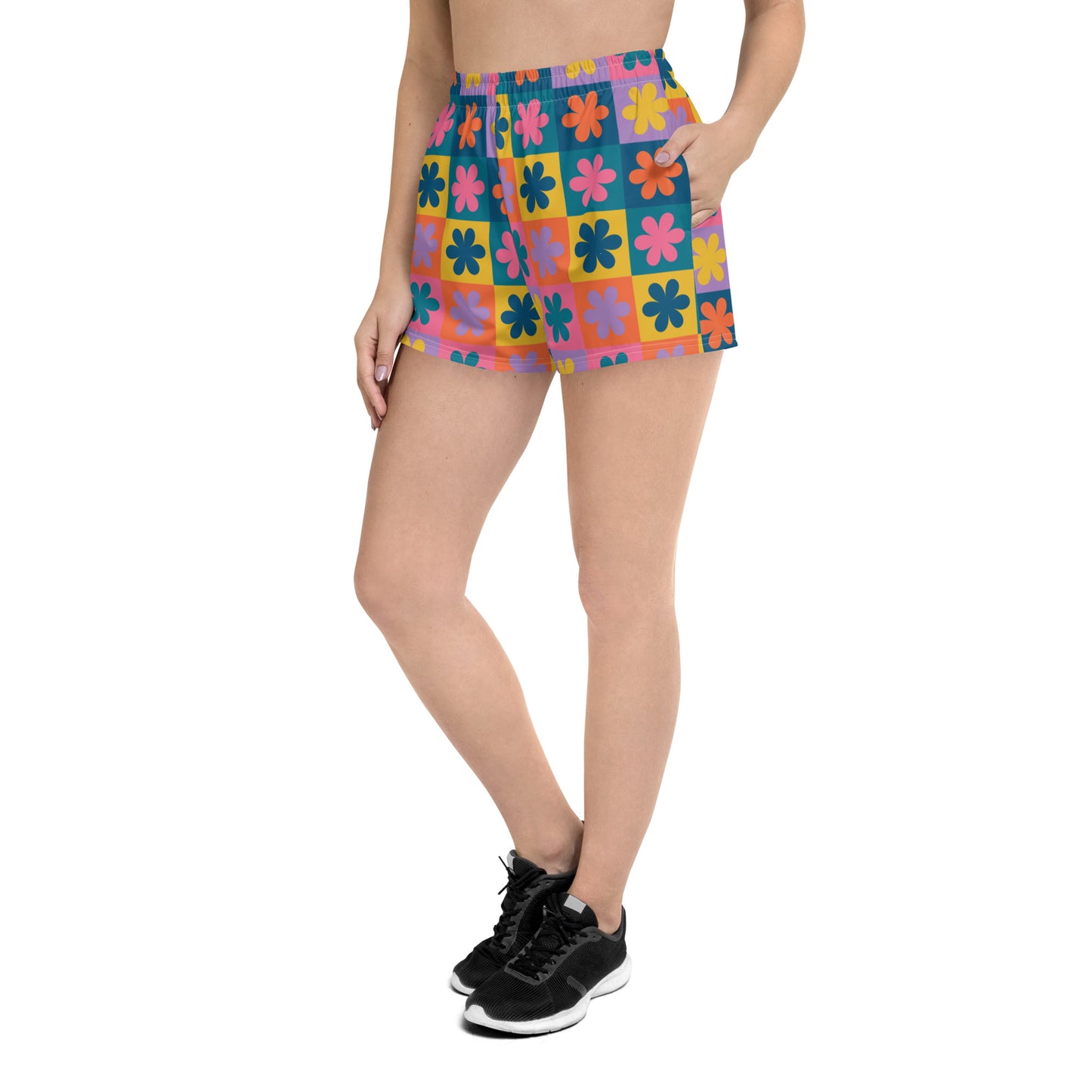 Retro Daisy Women’s Athletic Shorts