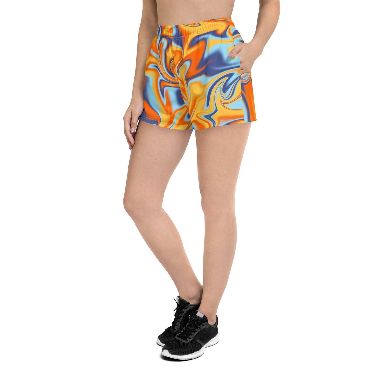 Orange Swirl Women’s Athletic Shorts