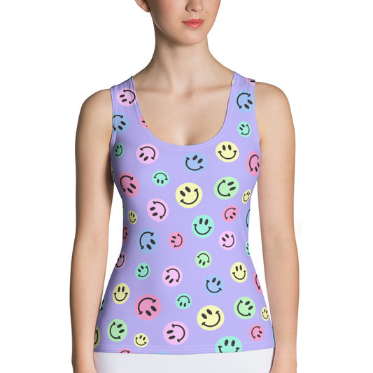 Purple Smiles Pastel Tank Top