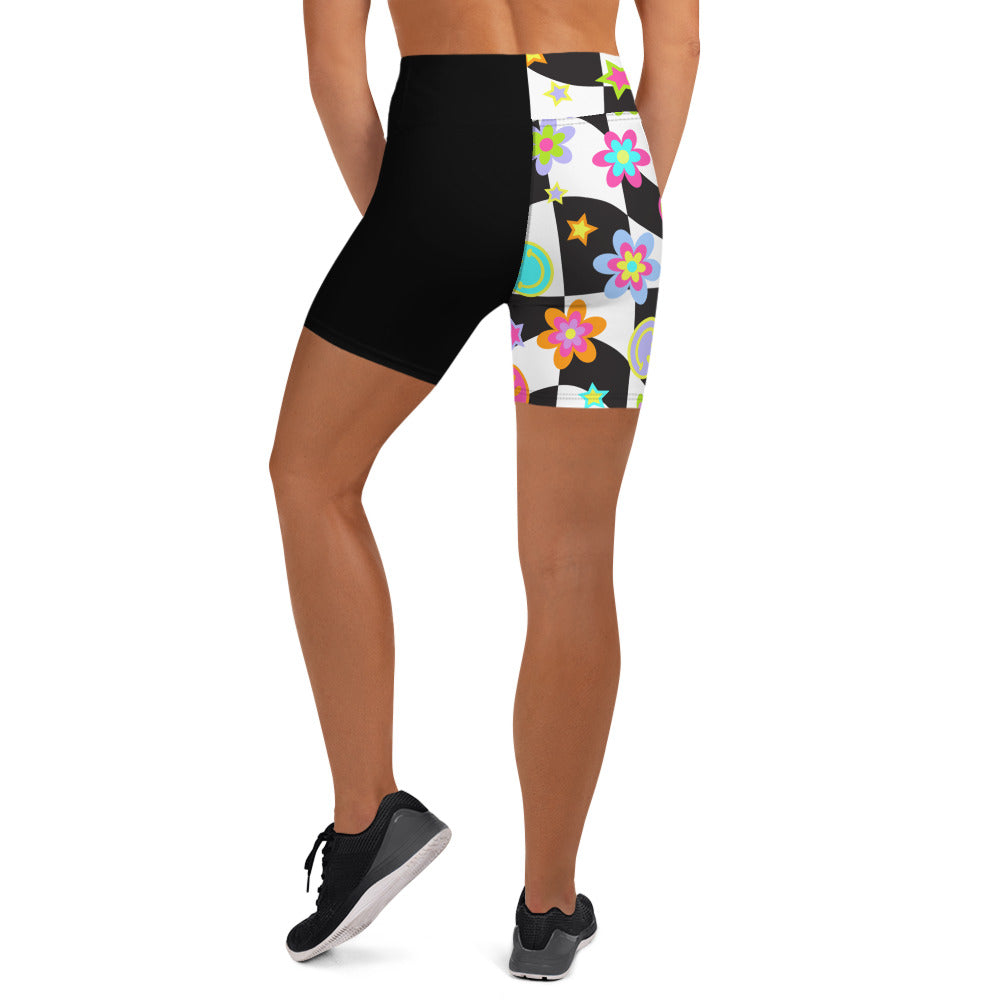 Groovy Checker Yoga Shorts