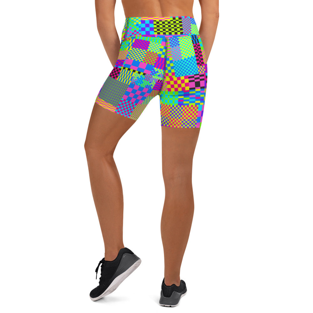 Glitch Yoga Shorts