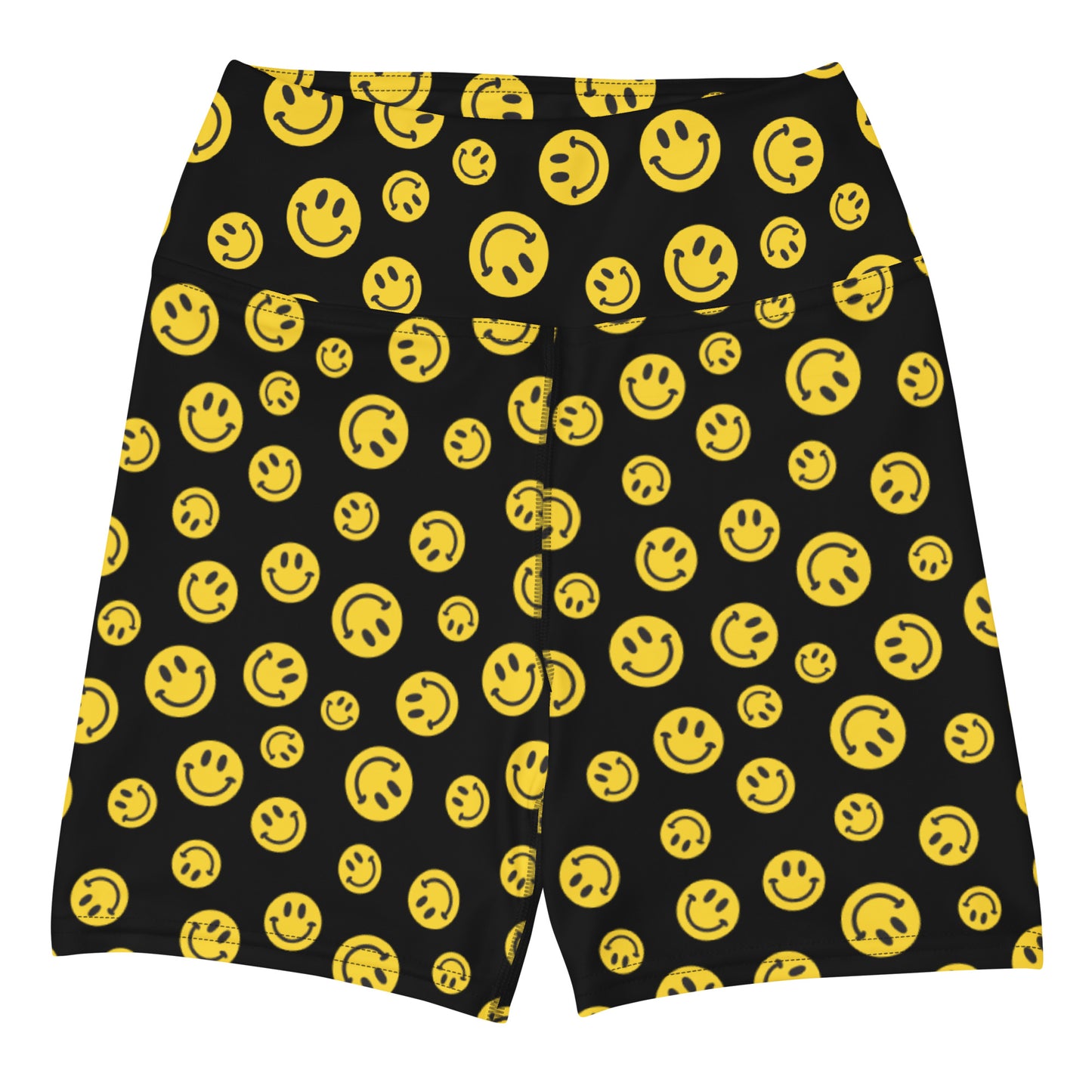 Yellow Smile Yoga Shorts