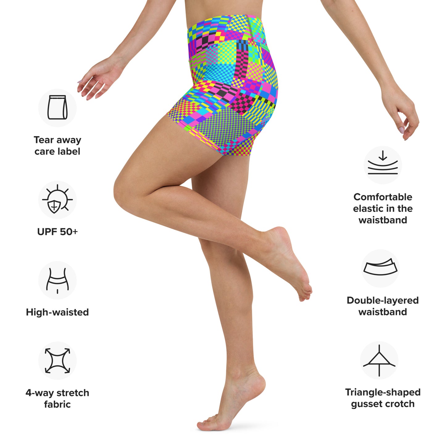 Glitch Yoga Shorts