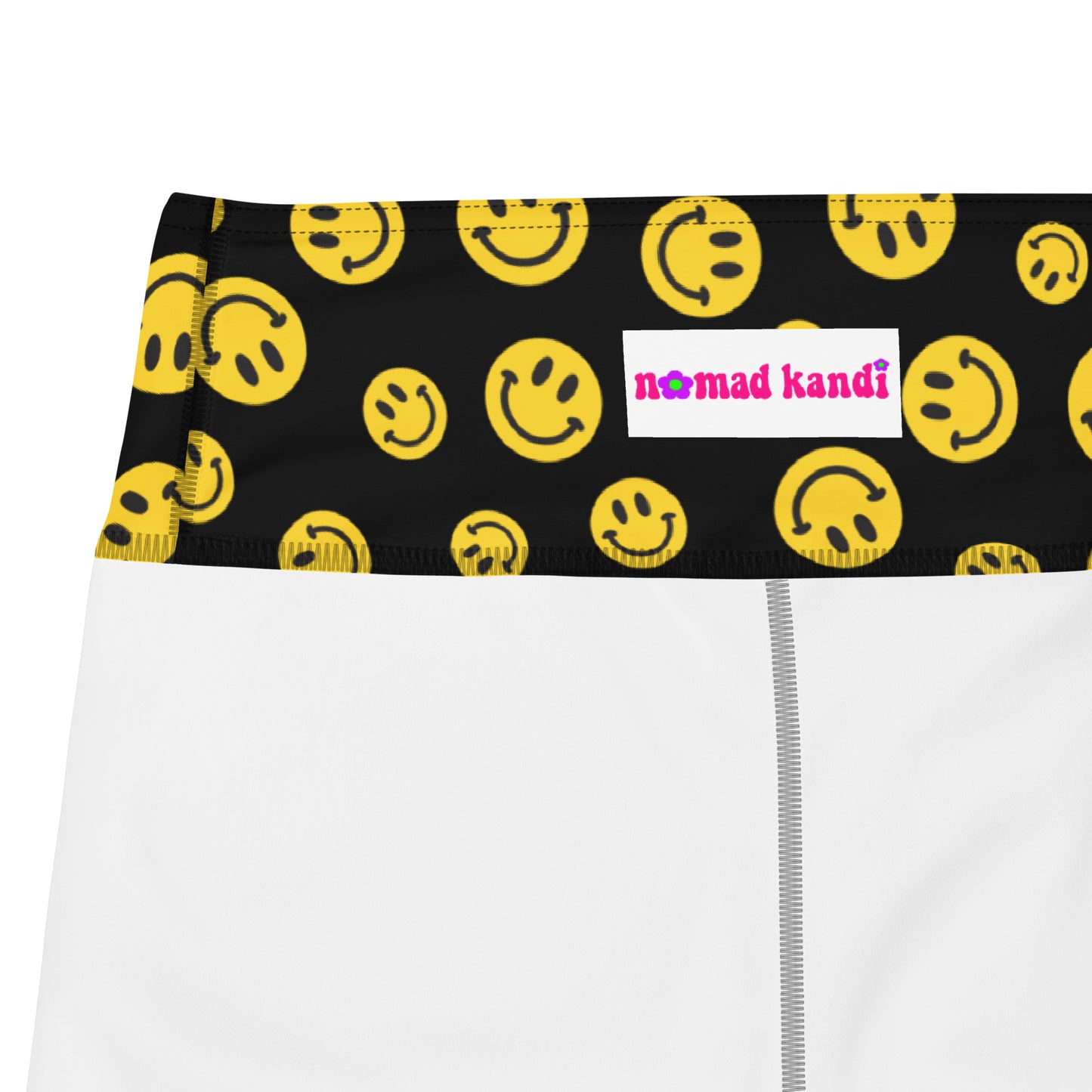 Yellow Smile Yoga Shorts