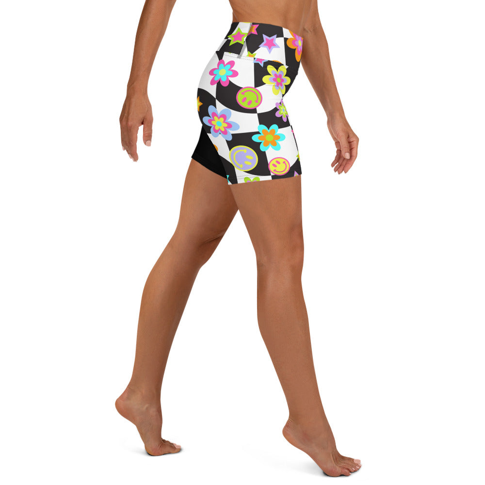 Groovy Checker Yoga Shorts