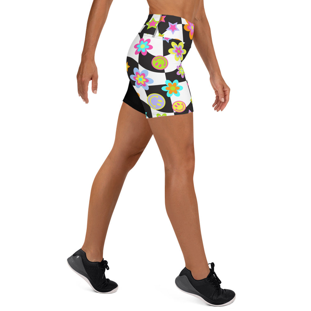 Groovy Checker Yoga Shorts