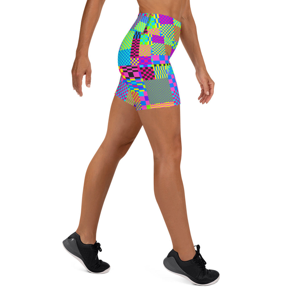 Glitch Yoga Shorts