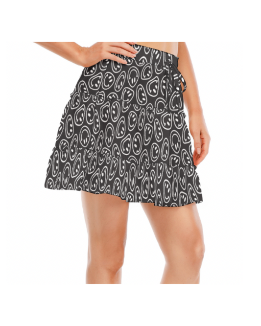 B&W Smiles Ruffle Skirt