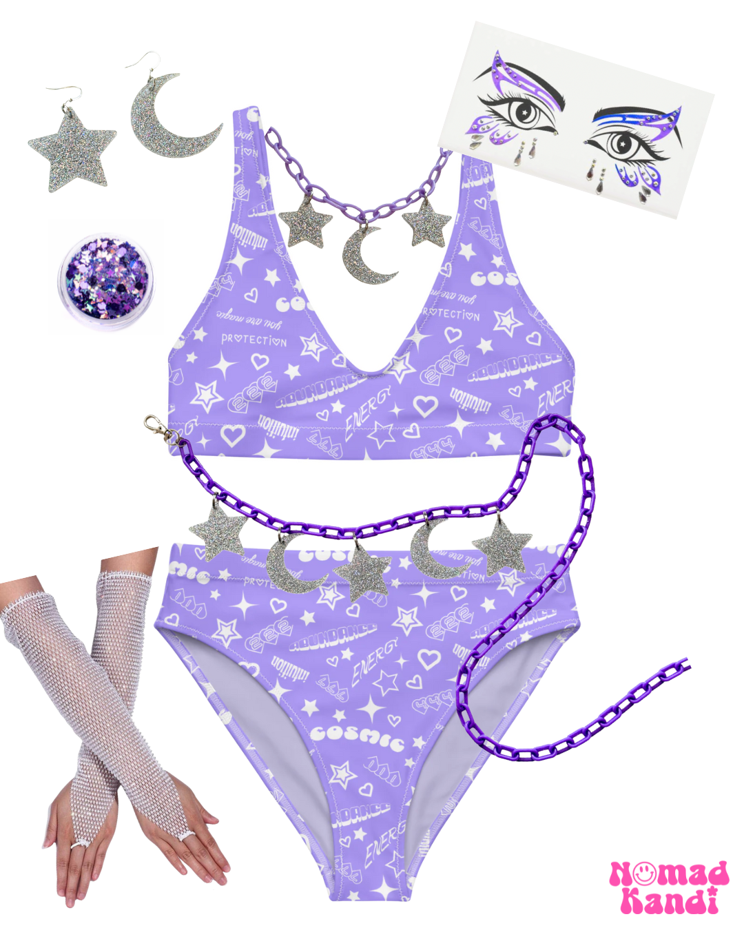 Cosmic High-Waisted Bikini Bottom