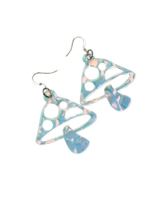 Glacier Mushroom Iridescent Earrings