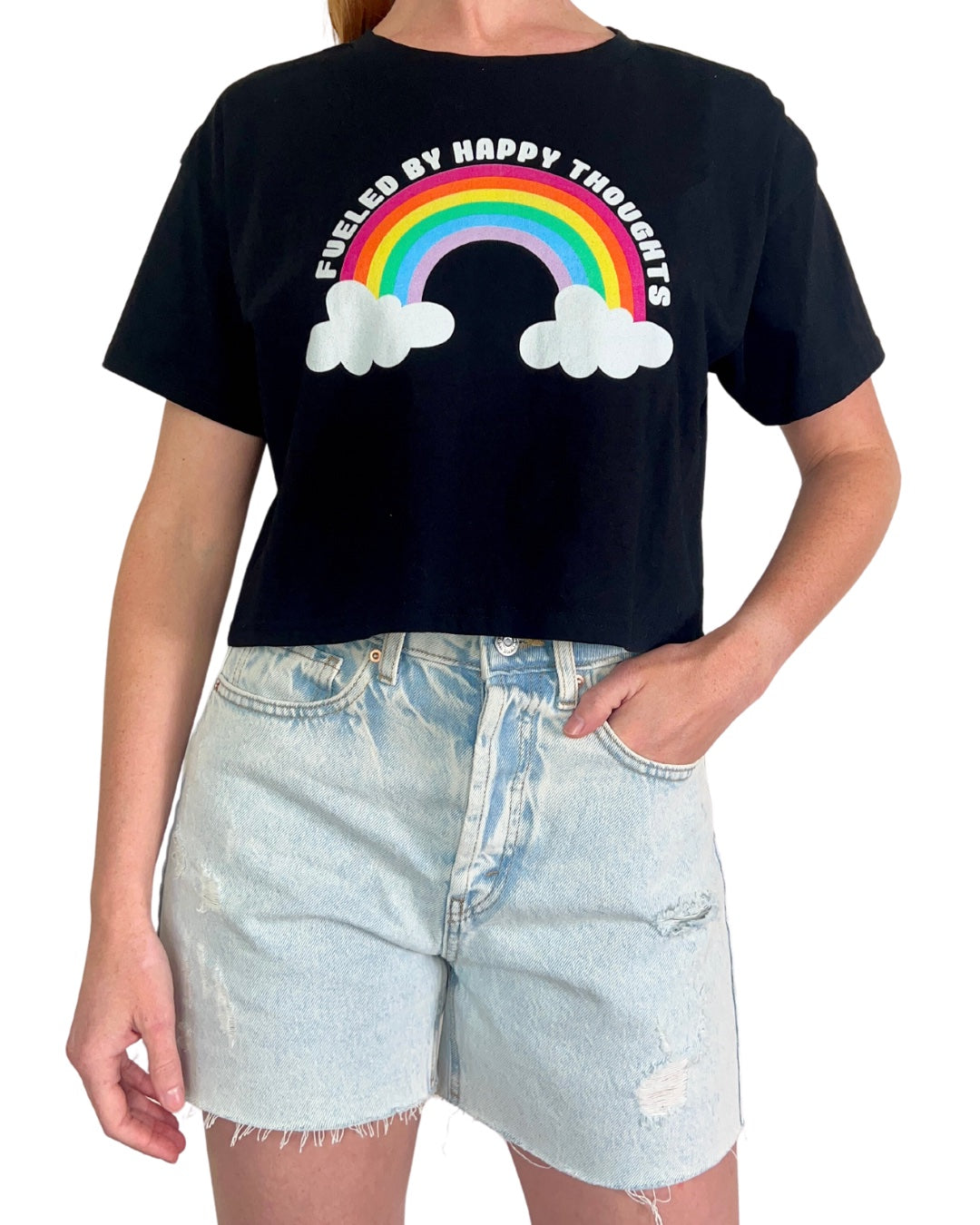 SAMPLE SALE-MEDIUM RAINBOW CROP TOP