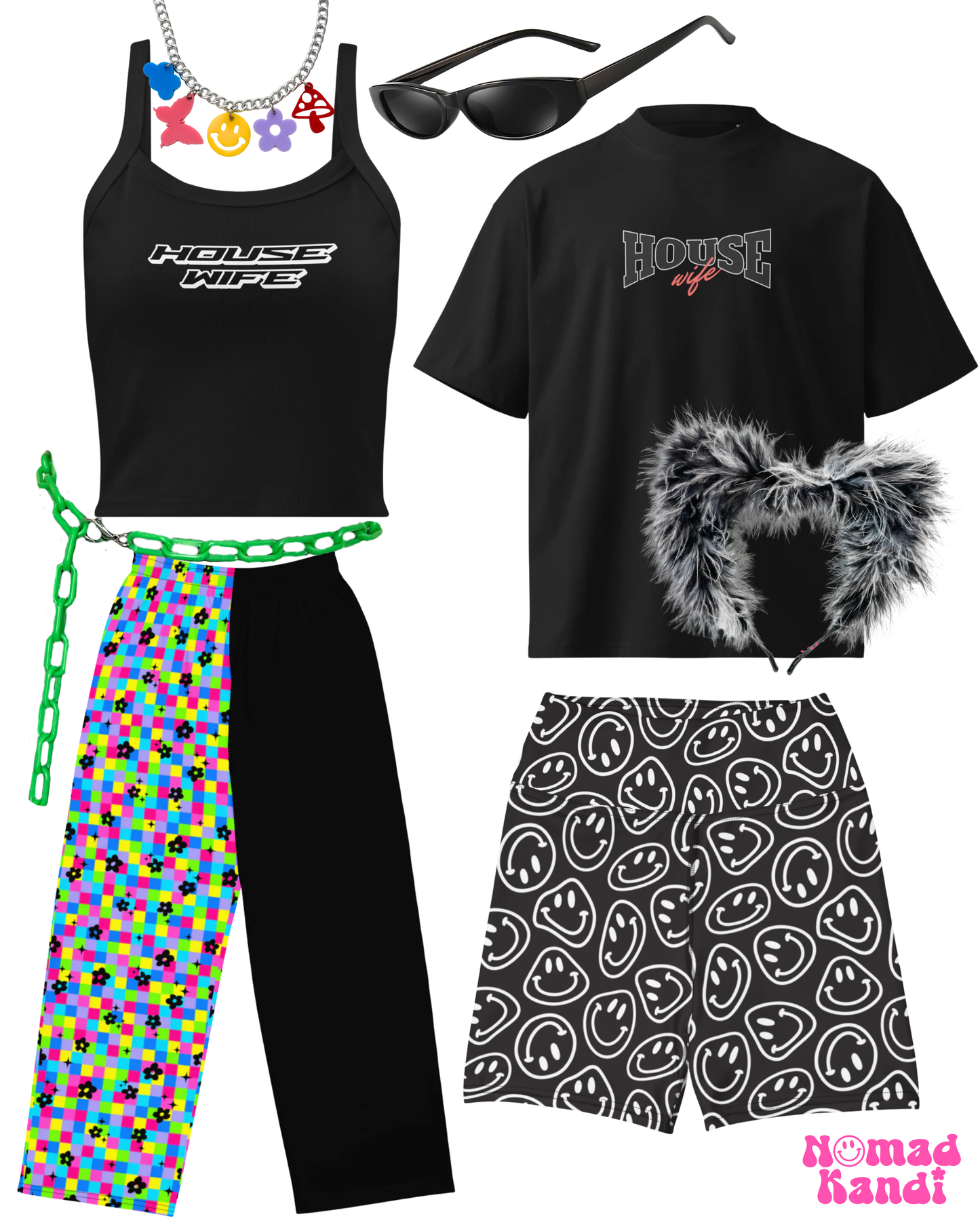 B&W Smiles Yoga Shorts