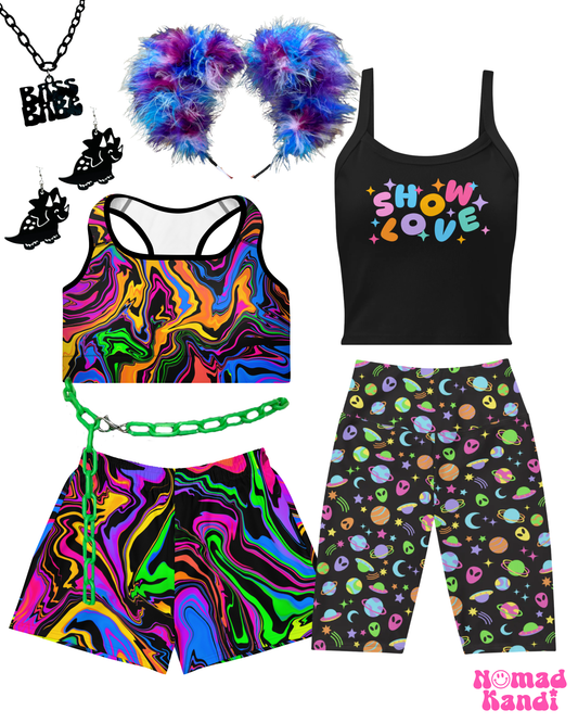 Dark Rainbow Padded Sports Bra