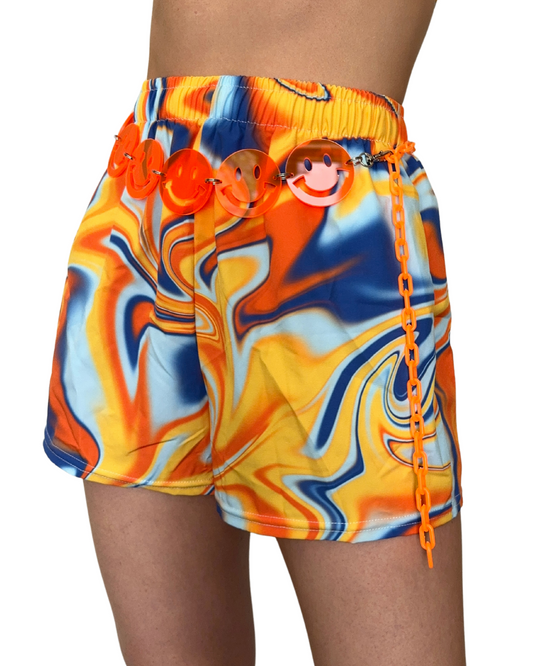 Orange Swirl Women’s Athletic Shorts