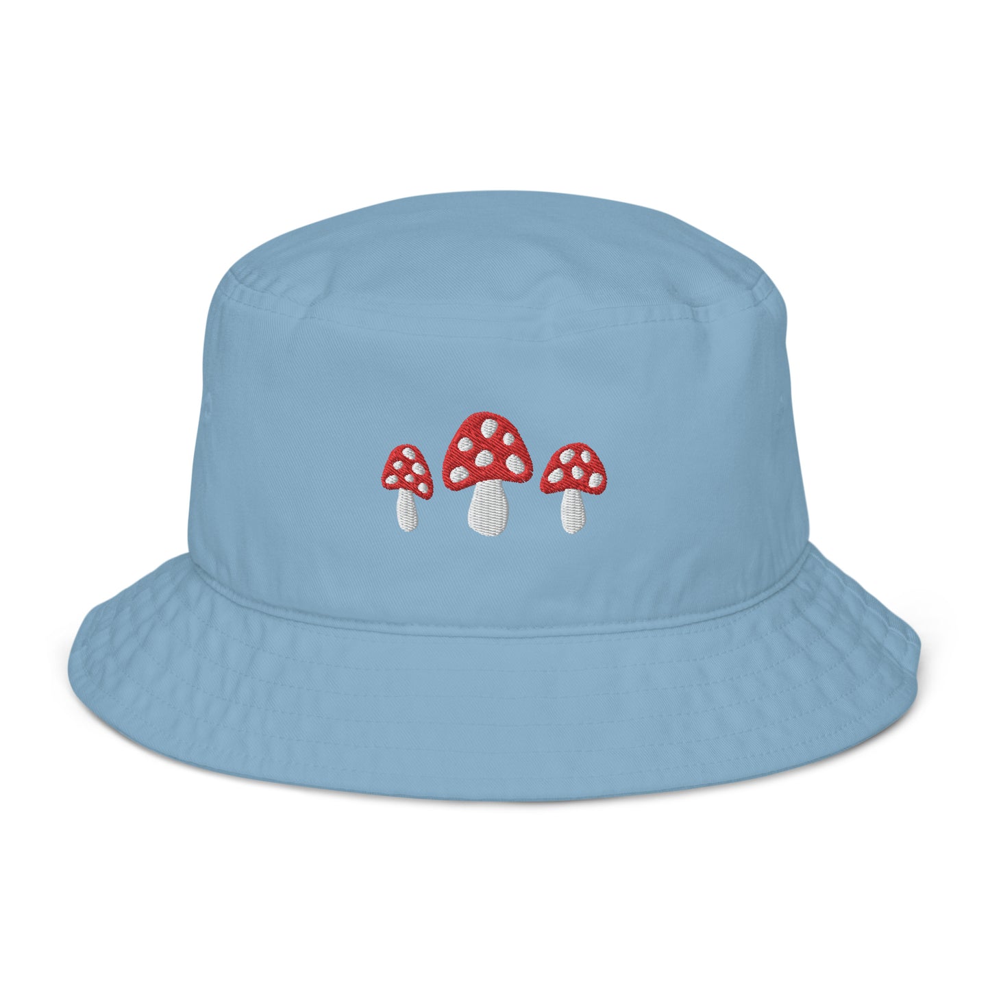 Mushroom Embroidered Organic Bucket Hat