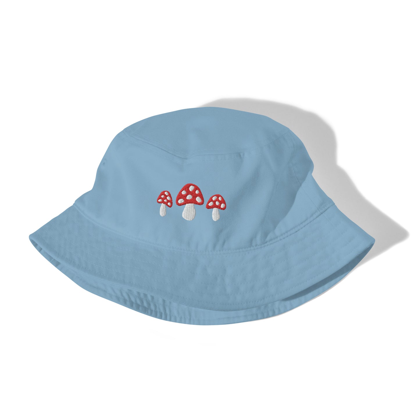 Mushroom Embroidered Organic Bucket Hat