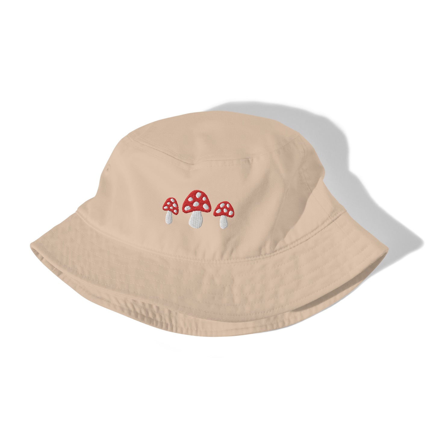 Mushroom Embroidered Organic Bucket Hat