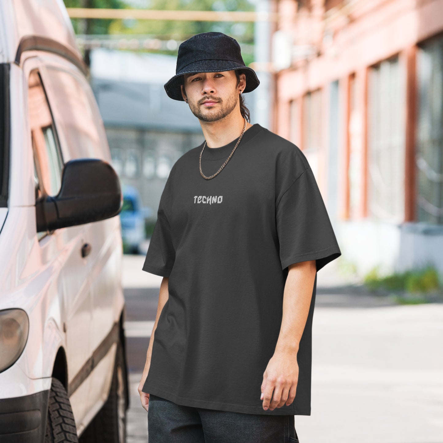 Techno Oversized Faded T-shirt