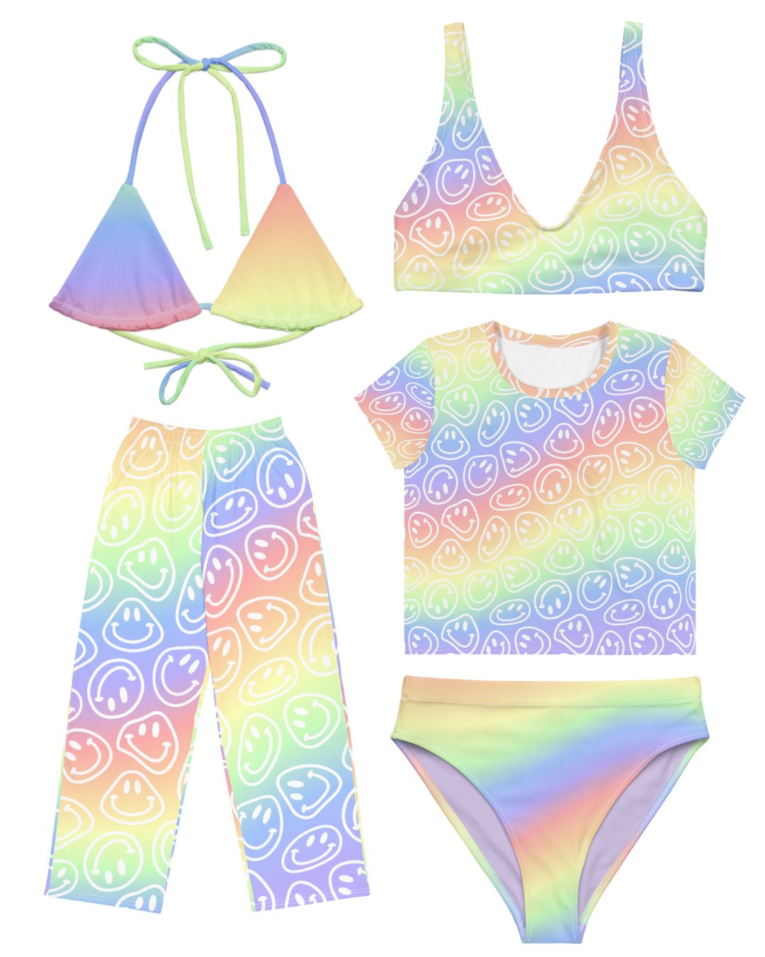 Rainbow Sherbet String Bikini Top