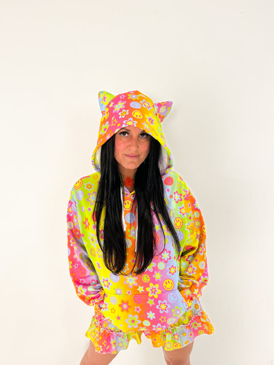 Electric Daze Kitty Hoodie