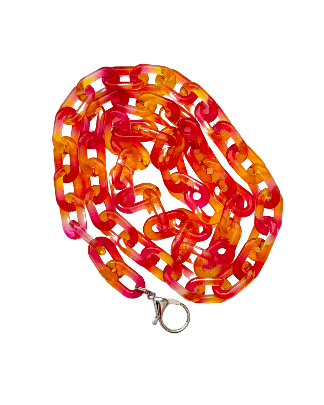 Ombre Orange Pink Ultra Chunky Chain Belt