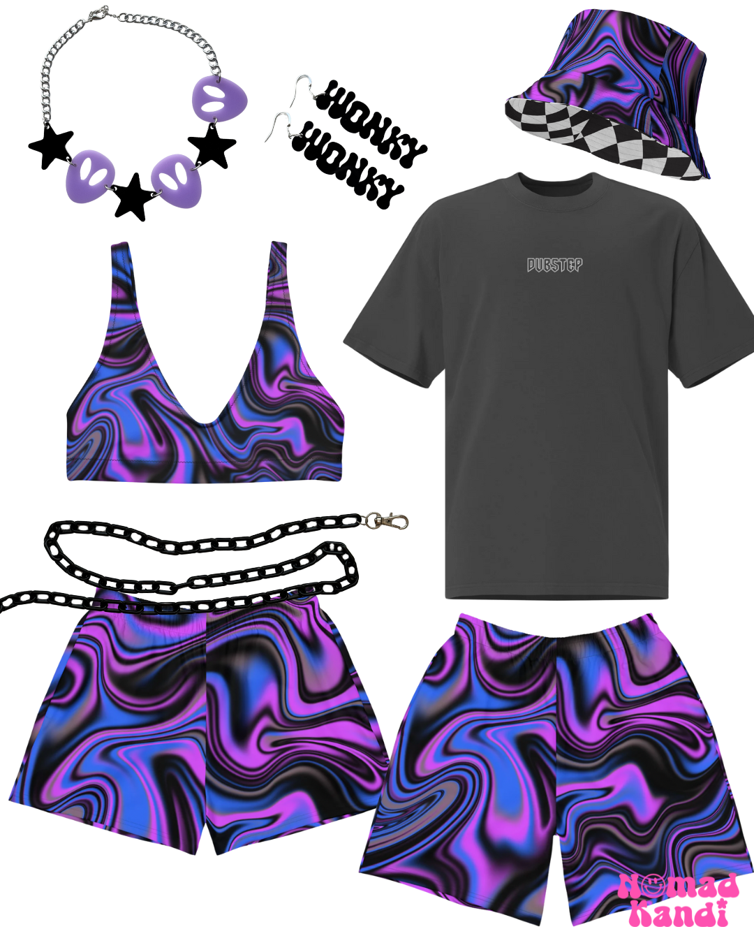 Purple Swirl Reversible Bucket Hat