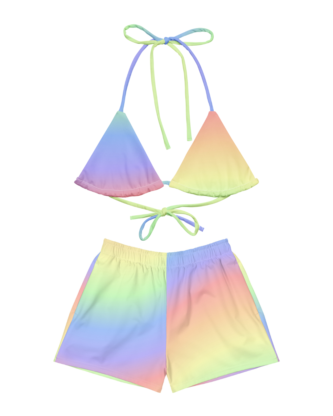 Rainbow Sherbet String Bikini Top