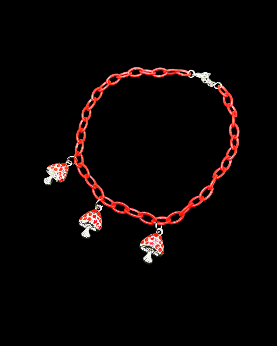 Red Mushroom Charm Choker