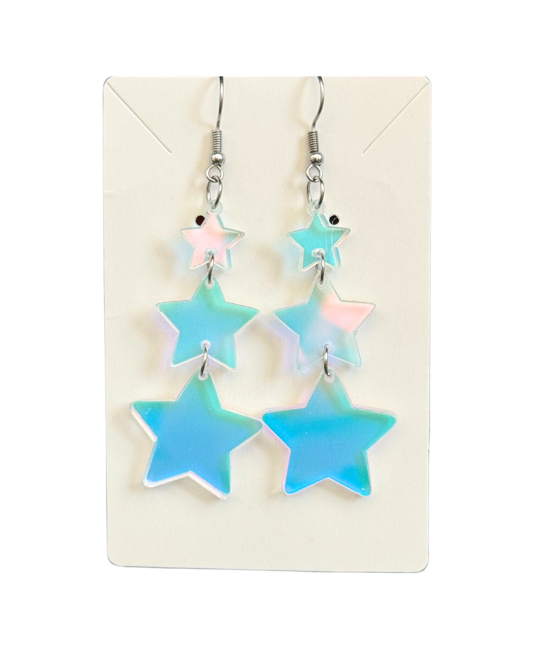 Iridescent Star Stack Earrings