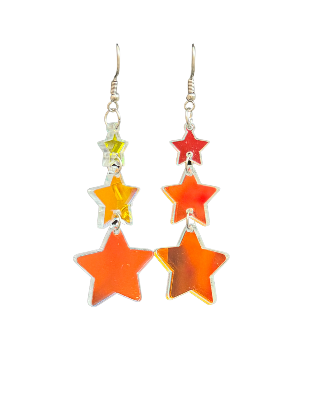 Iridescent Star Stack Earrings