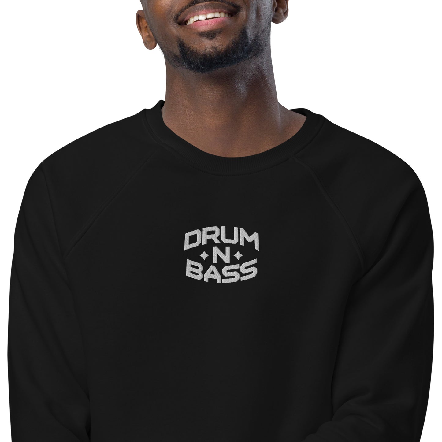 Drum N Bass Embroidered Organic Raglan Sweatshirt