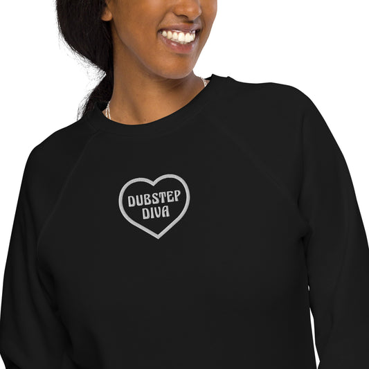 Dubstep Diva Embroidered Organic Raglan Sweatshirt