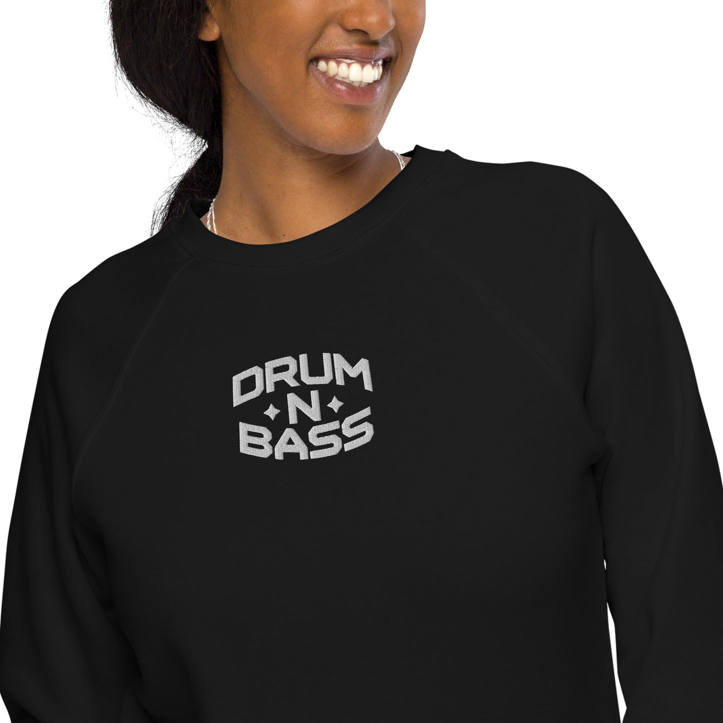 Drum N Bass Embroidered Organic Raglan Sweatshirt