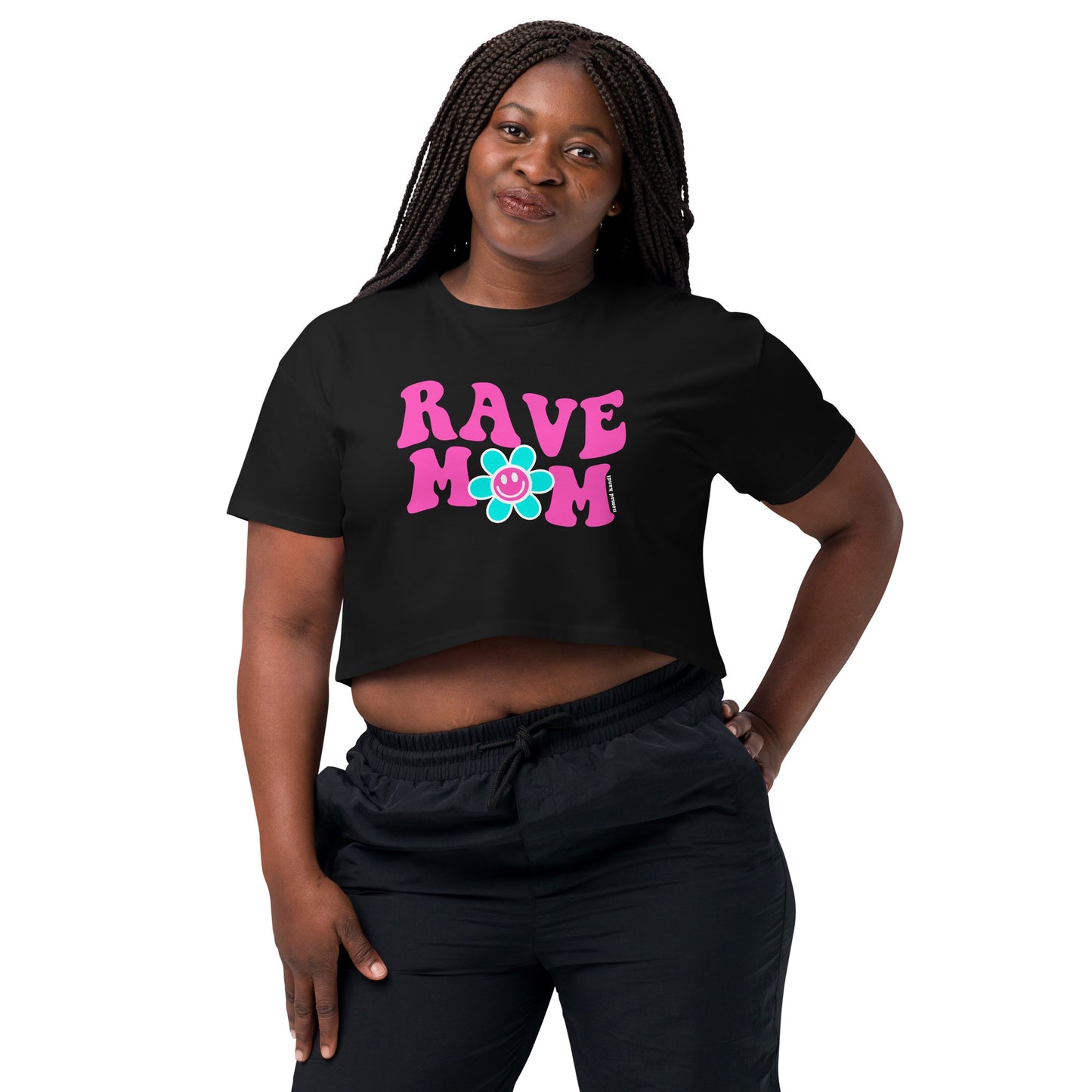 Rave Mom Flower Crop Top