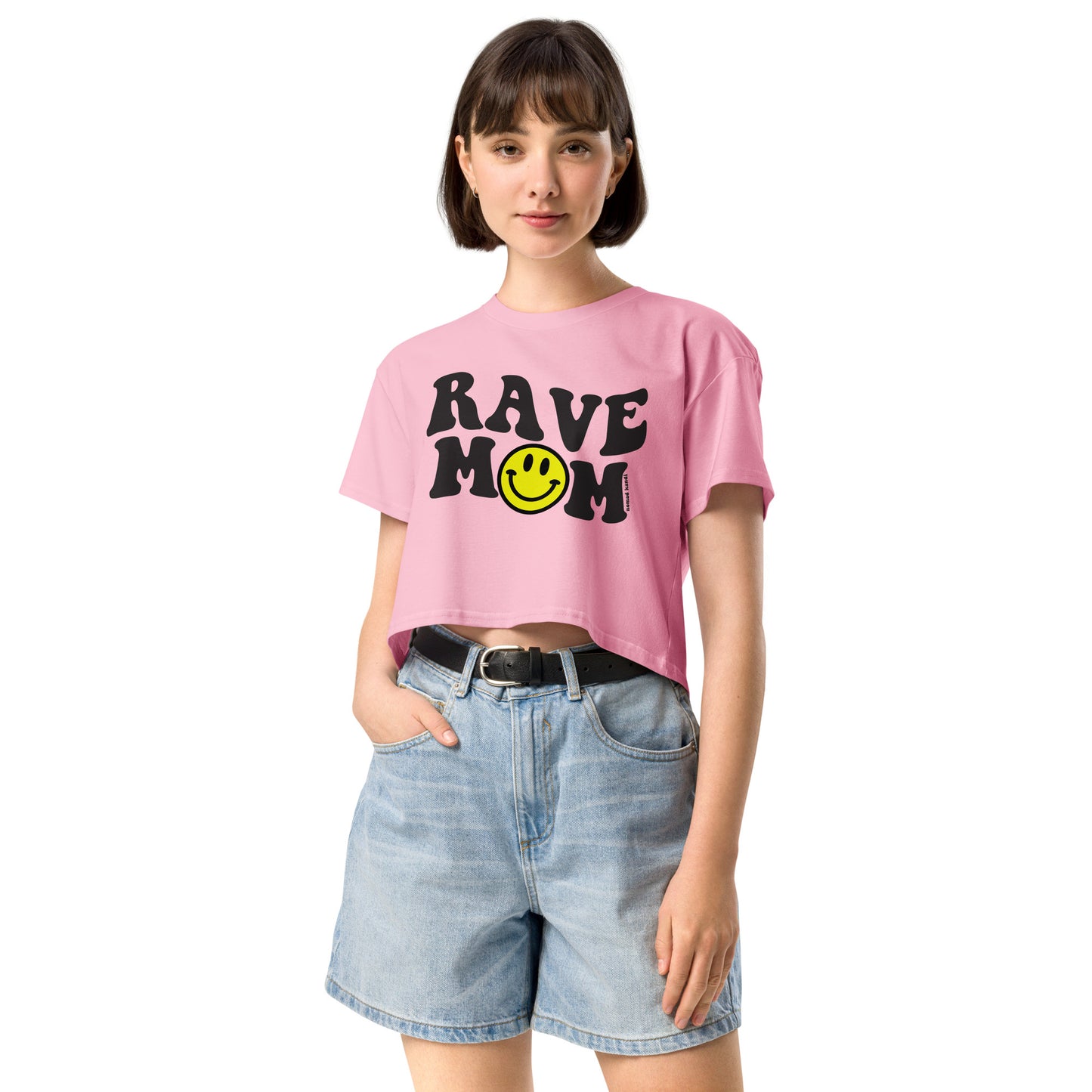 Rave Mom Smiley Crop Top