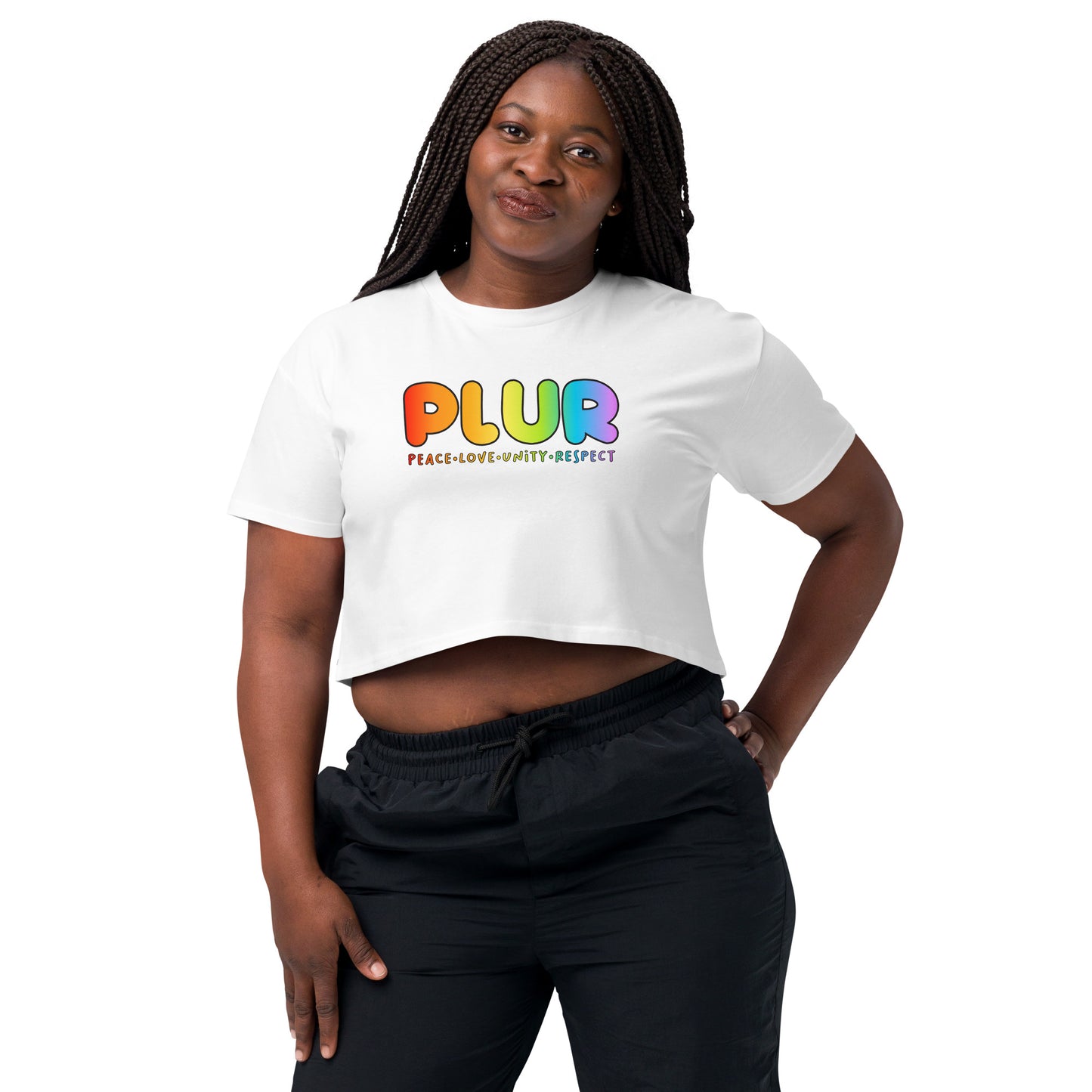 PLUR Rainbow Crop Top