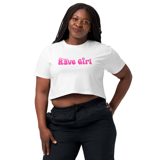 Just a Rave Girl- Pink Crop Top