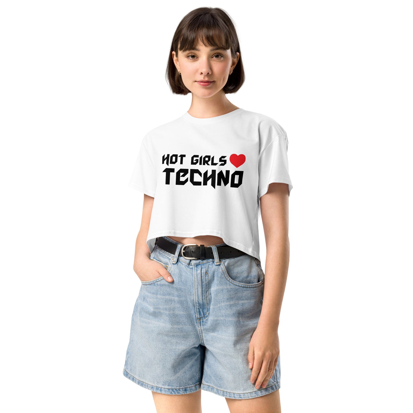 Hot Girls Love Techno Crop Top