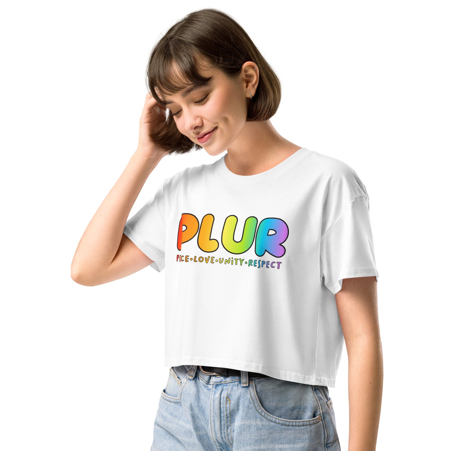 PLUR Rainbow Crop Top