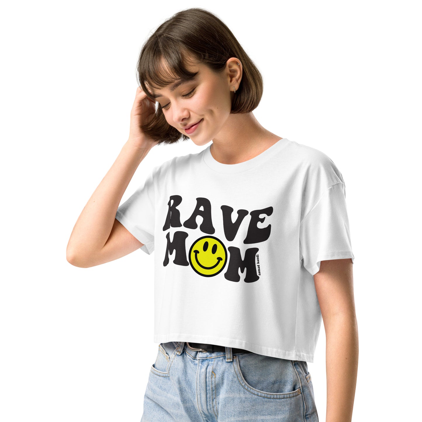 Rave Mom Smiley Crop Top